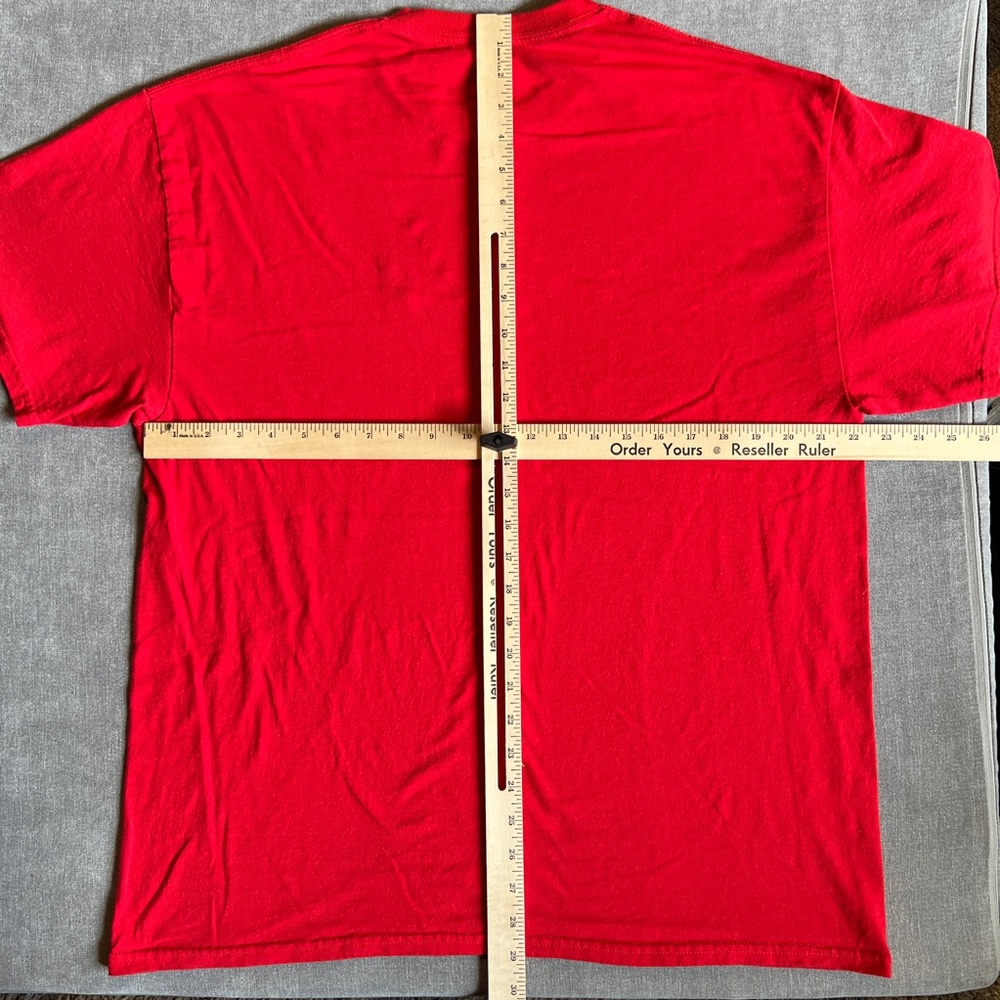 vintage Gildan shirt mens XL‎ red white Cave city cavemen school tee y2k sports - Picture 5 of 7